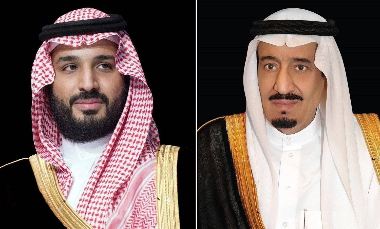 Custodian of the Two Holy Mosques King Salman bin Abdulaziz Al-Saud and Prince Mohammed bin Salman, Crown Prince and Prime Minister. (SPA)
