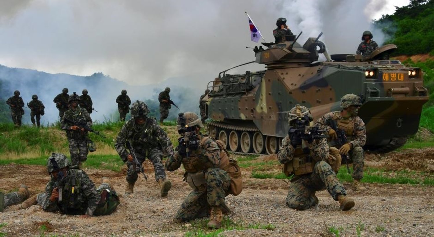 US and Korean armed forces during the Ulchi Freedom Guardian 2017 military exercises. (AFP)