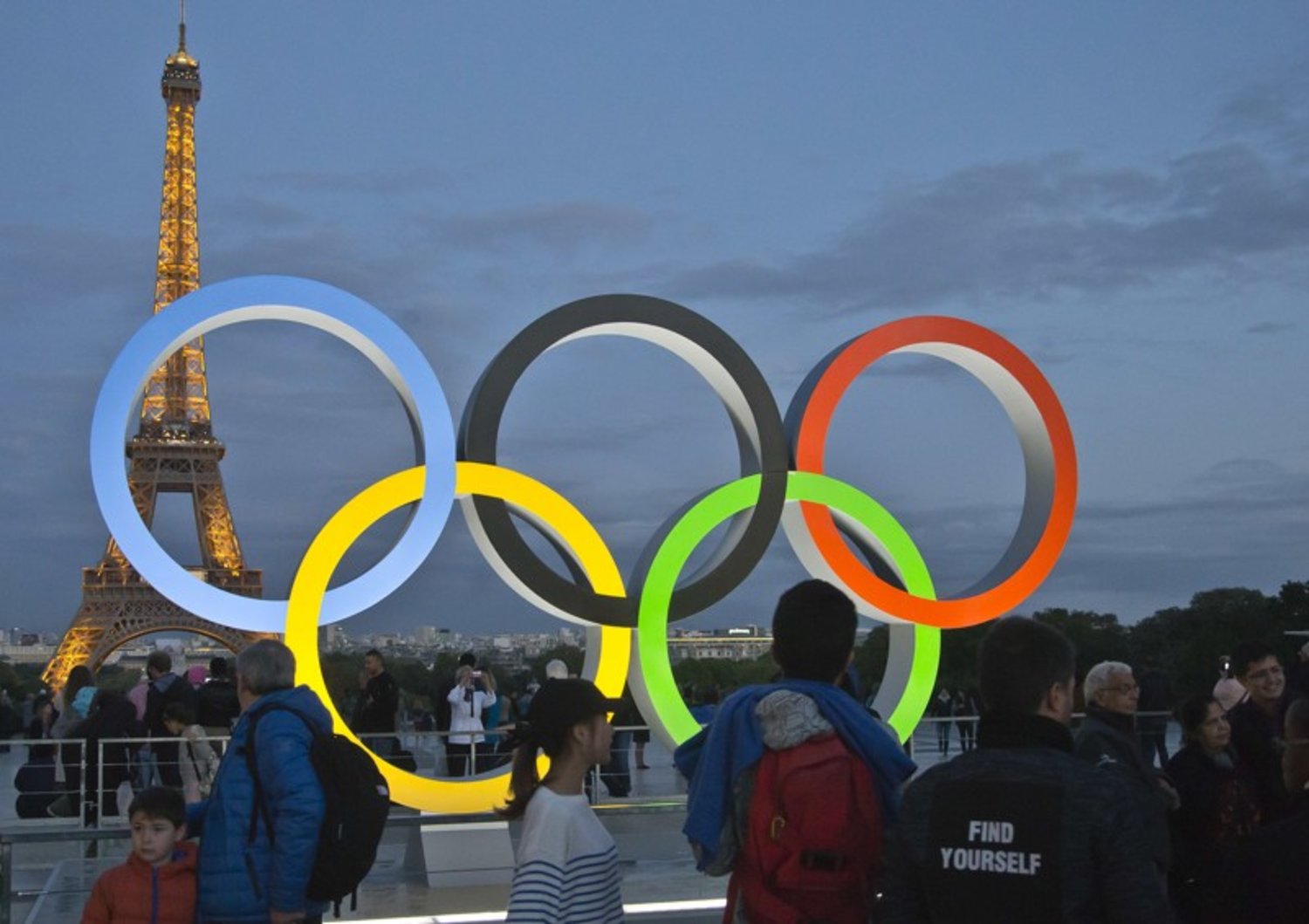 The Olympic rings are set up on Trocadero plaza that overlooks the Eiffel Tower, a day after the official announcement that the 2024 Summer Olympic Games will be in the French capital, in Paris, France, Thursday, Sept. 14, 2017. (AP Photo//Michel Euler) 