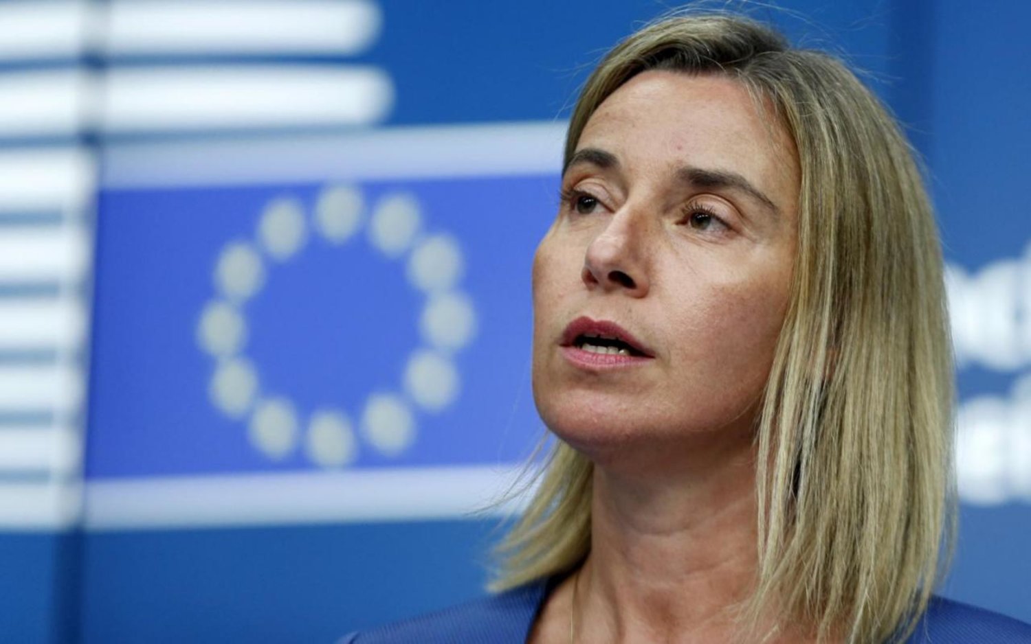European Union foreign policy chief Federica Mogherini addresses a news conference during a European Union foreign ministers meeting in Brussels, Belgium, July 20, 2015.      REUTERS/Francois Lenoir