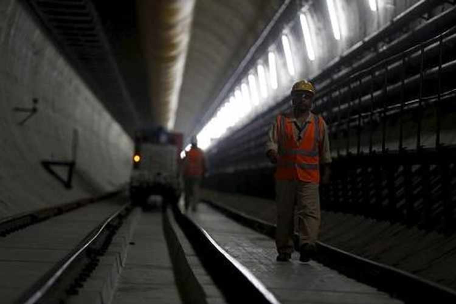 A worker walks at the site of the under-construction Riyadh Metro rail system in the Saudi capital Riyadh. REUTERS/Faisal Al Nasser