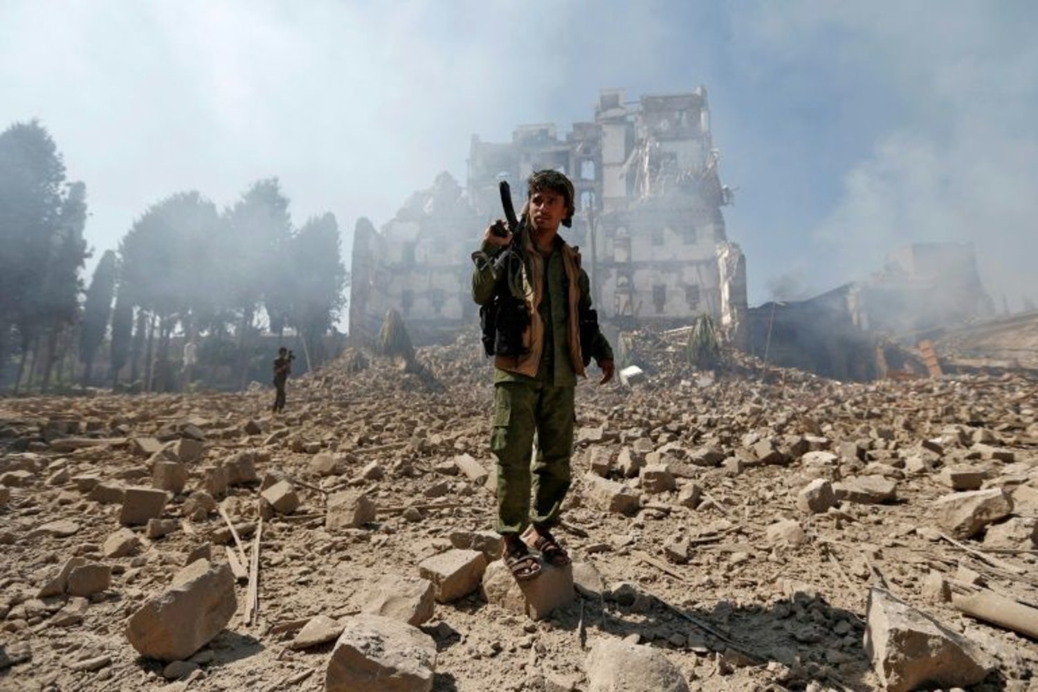 Houthi rebels in Sana’a on December 5, 2017. AFP