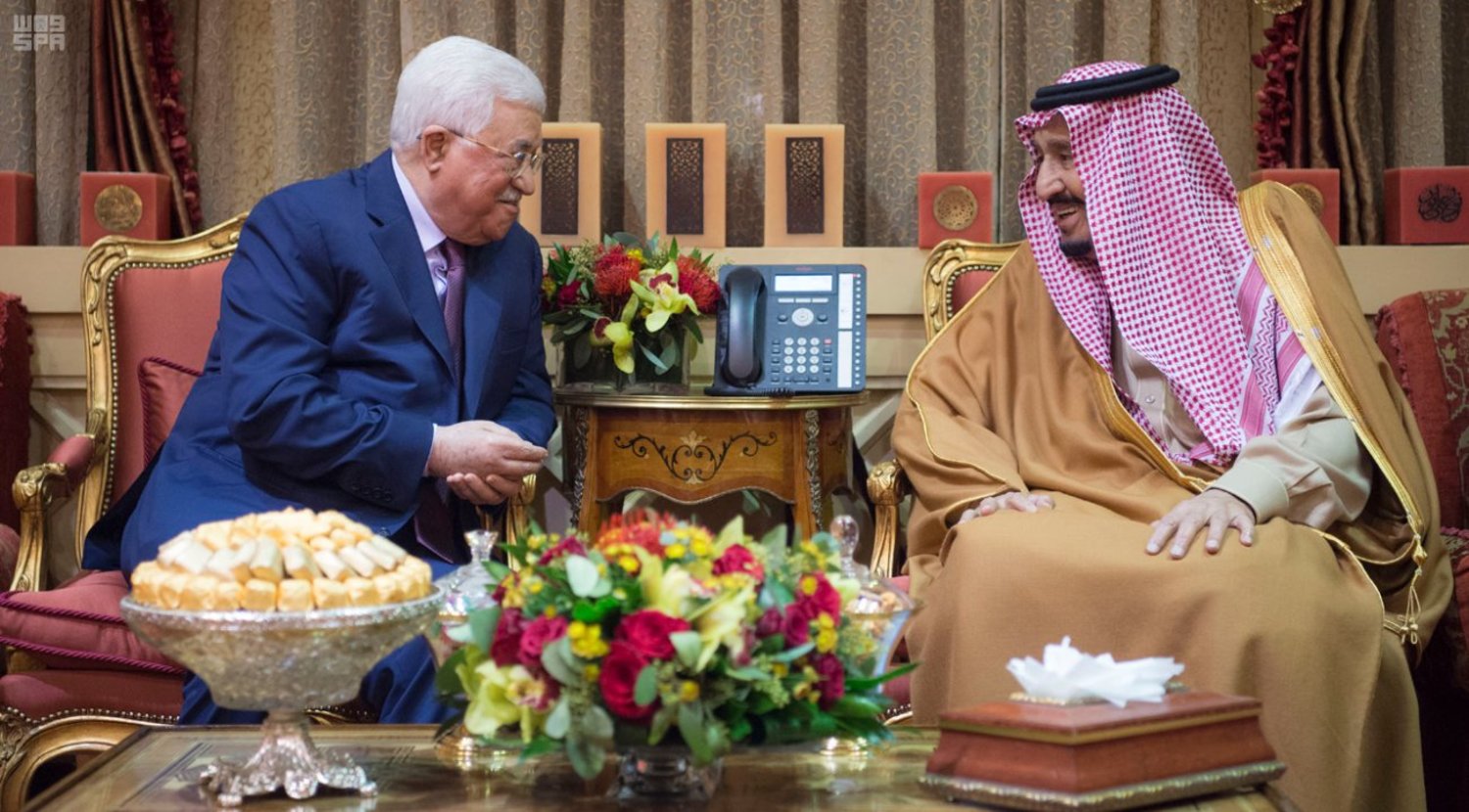 Custodian of the Two Holy Mosques King Salman holds talks in Riyadh with Palestinian President Mahmoud Abbas. (SPA)