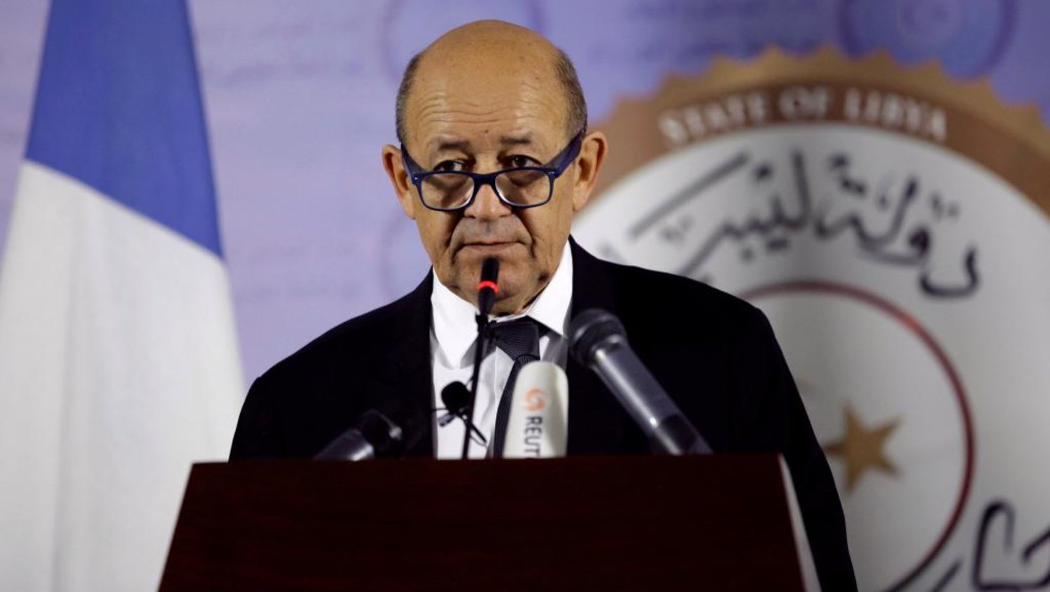 French Foreign Affairs Minister Jean-Yves Le Drian in Tripoli, Libya. Reuters/Ismail Zitouny