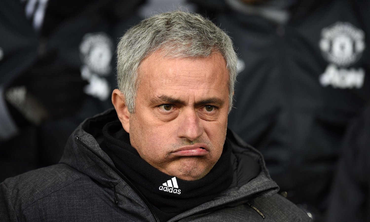 José Mourinho accused some of his Manchester United players of making ‘childish decisions’ in the final minutes of the draw with Leicester. Photograph: Oli Scarff/AFP/Getty Images
