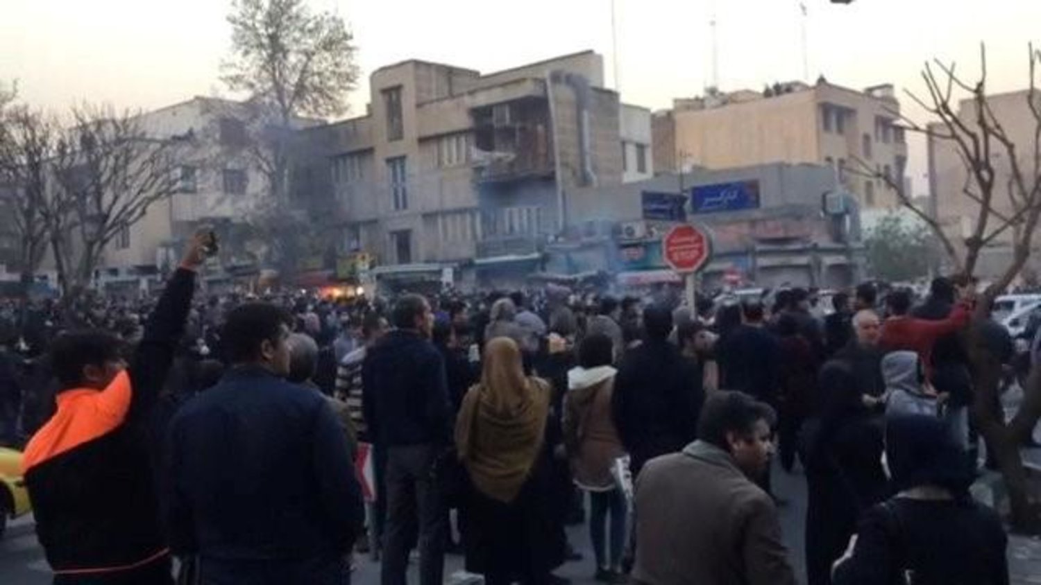 People protest in Tehran, Iran December 30, 2017. (Reuters video grab)