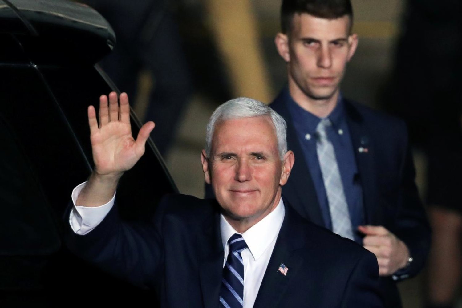 US Vice President Mike Pence waves upon his arrival in Tel Aviv, Israel. (Reuters)