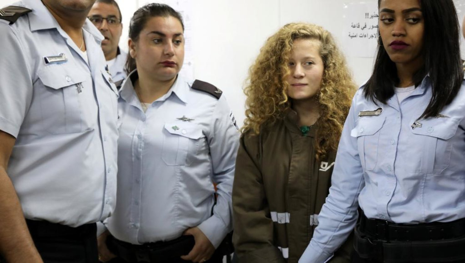 Palestinian teenager Ahed al-Tamimi appears before an Israeli court. (Reuters)