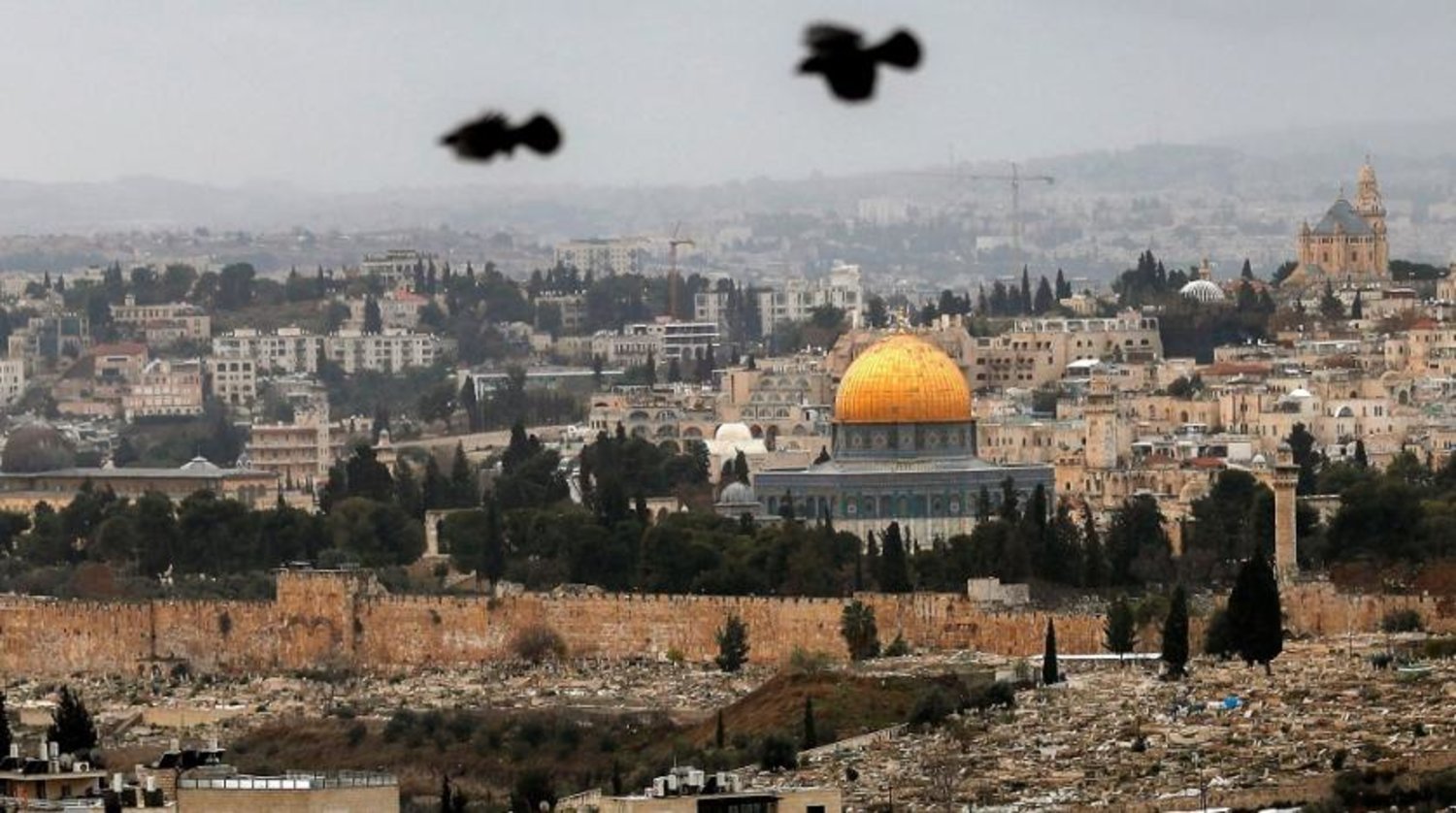 A general view from the Mount of Olives shows Jerusalem's Old City with the Dome of the Rock in the al-Aqsa compound, Dec. 9, 2021. (AFP)