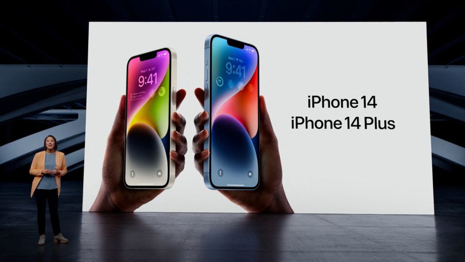 Apple's vice president of Worldwide Product Marketing Kaiann Drance talks about the new iPhone 14 and iPhone 14 Plus for a special event at Apple Park in Cupertino, California, US in a still image from keynote video released September 7, 2022. Apple Inc./Handout via REUTERS