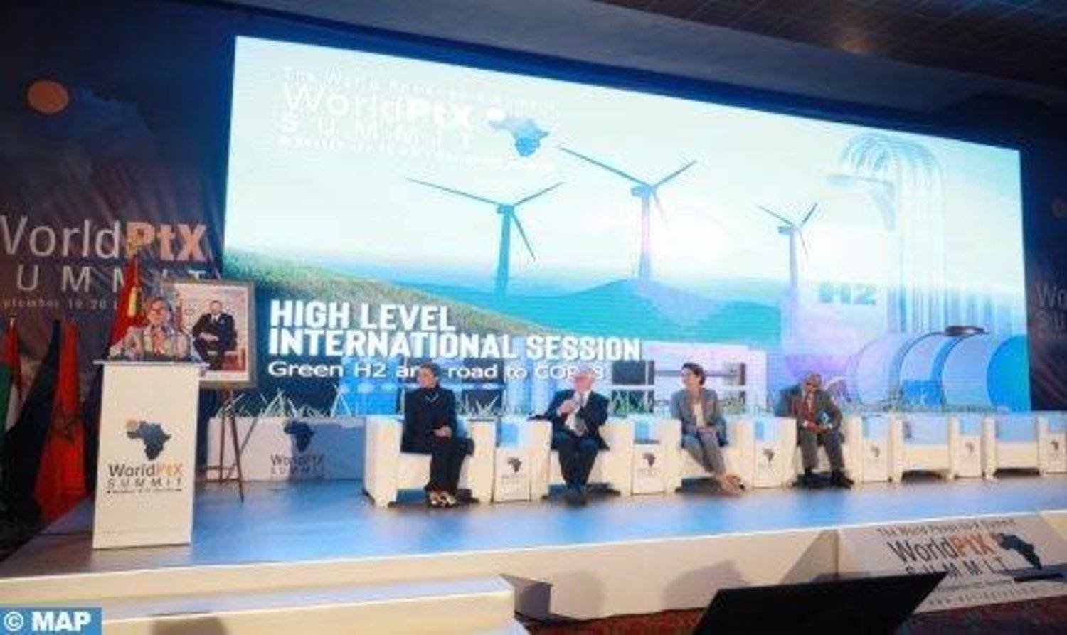 One of the sessions of the third edition of the World-to-X Summit, which was held in Marrakesh (Asharq Al-Awsat)