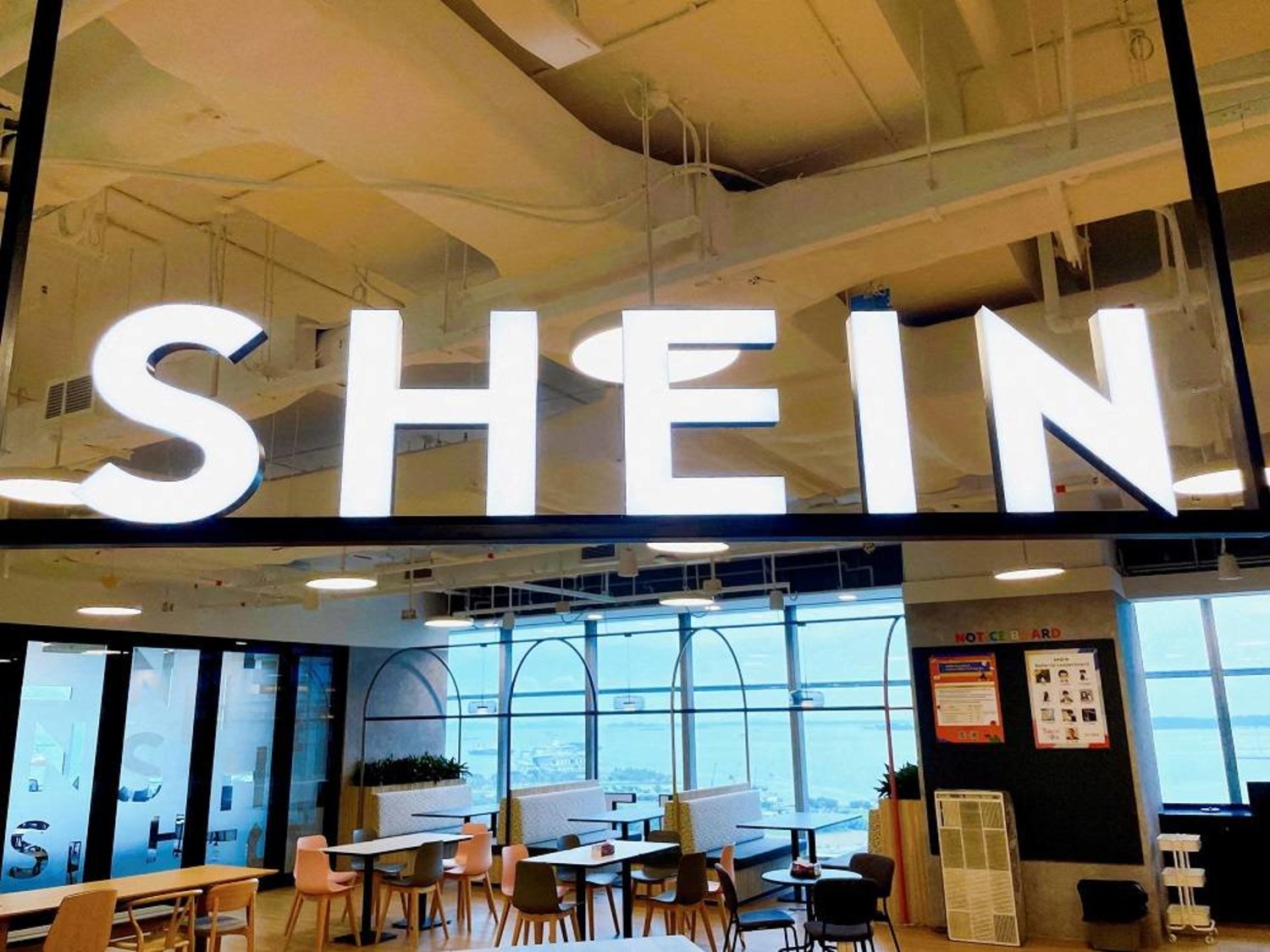 A Shein logo is pictured at the company's office in the central business district of Singapore, October 18, 2022. (Reuters)