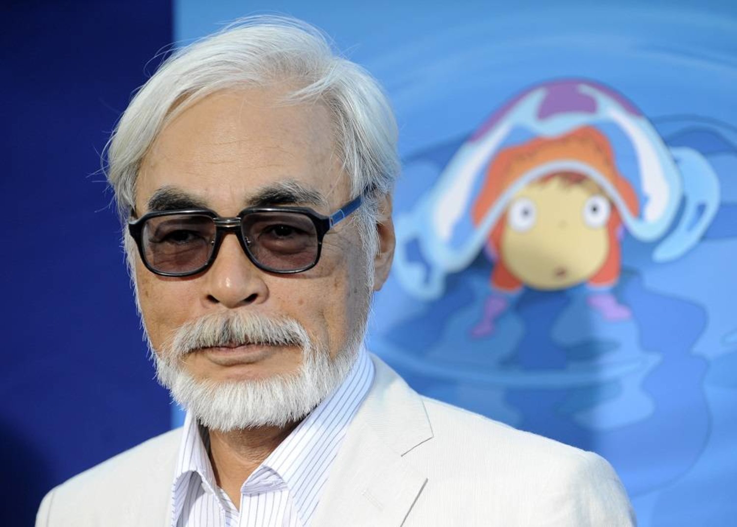 Hayao Miyazaki of Japan, director of the animated film "Ponyo," poses at a special screening of the film in Los Angeles on July 27, 2009. (AP)