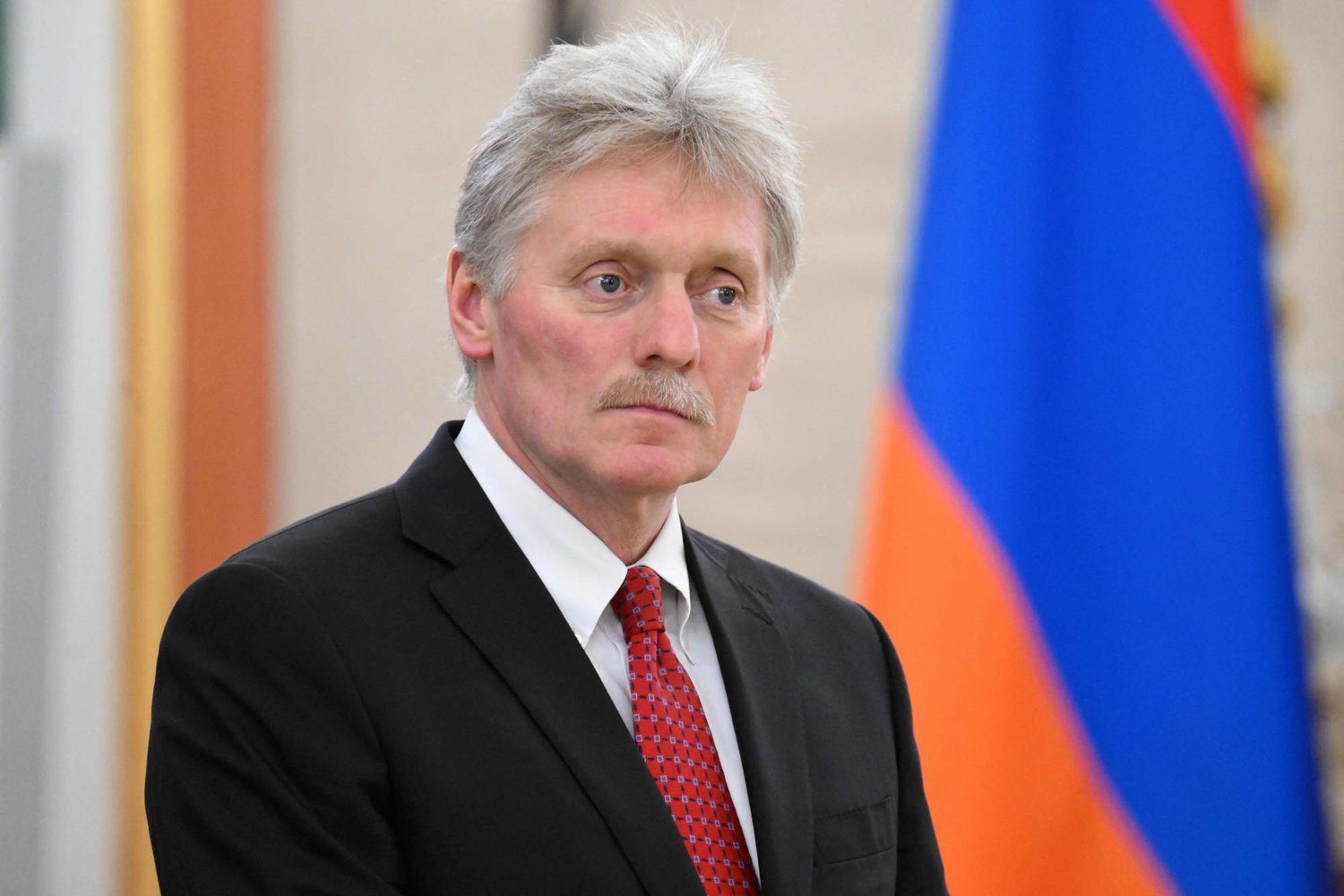 (FILES) Kremlin spokesman Dmitry Peskov attends a meeting of Russian president and Armenian prime minister at the Kremlin in Moscow on May 25, 2023. (Photo by Ilya PITALEV / SPUTNIK / AFP)