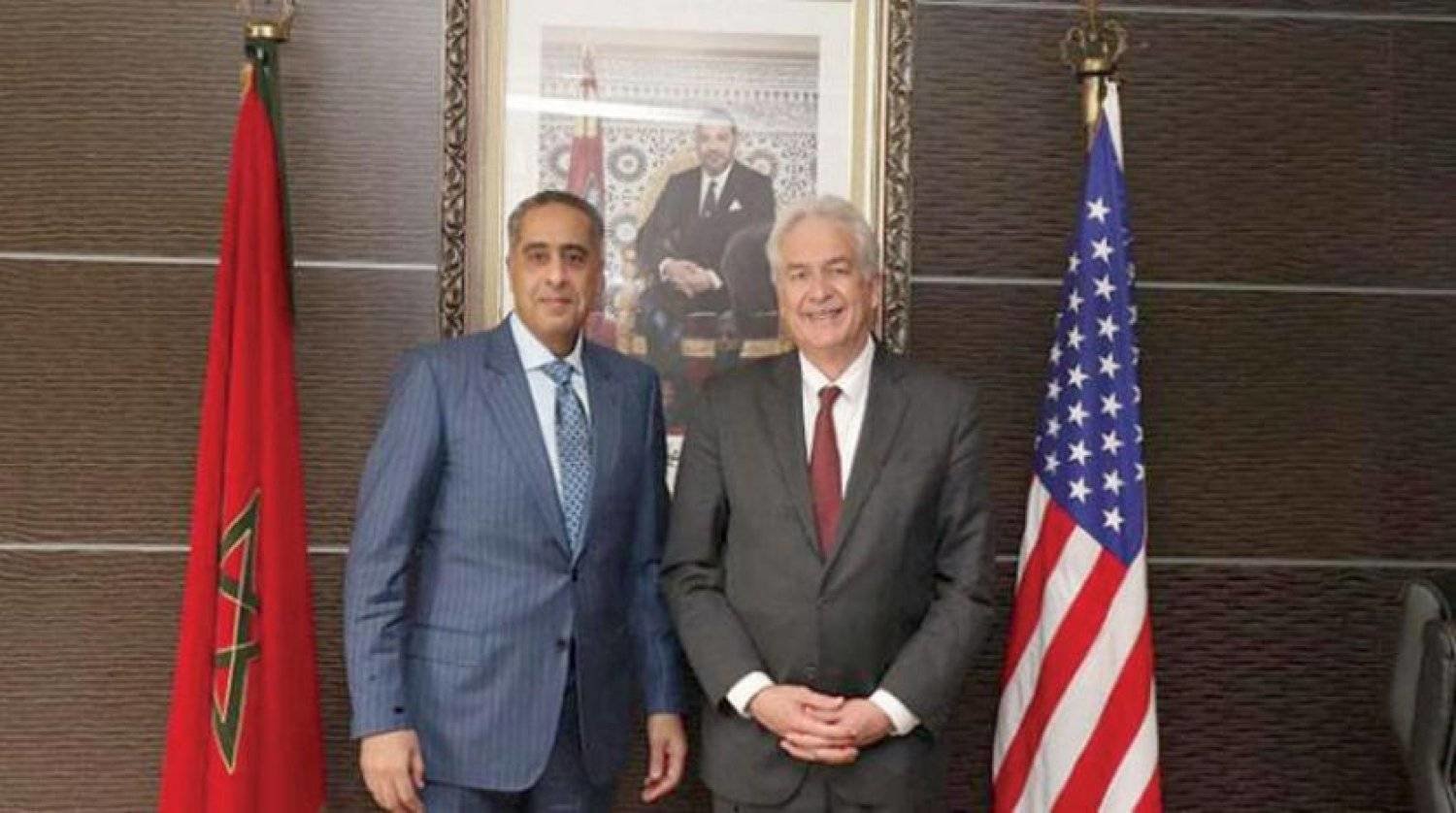 Morocco's Director General of Territory Surveillance (DGST) Abdellatif Hammouchi meets with the Director of the US Central Intelligence Agency (CIA) William Burns. (MAP) 