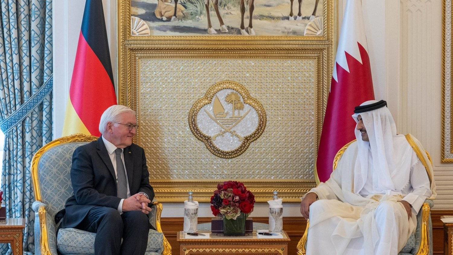 Emir of Qatar Sheikh Tamim bin Hamad Al Thani and German President Frank-Walter Steinmeier (QNA)