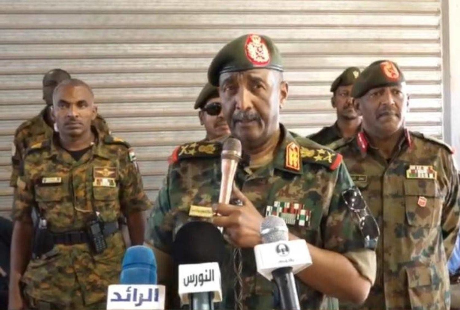 Army Commander and Chairman of the Sudanese Sovereign Council Abdel Fattah al-Burhan during a visit to Wad Madani (Sovereign Council media)
