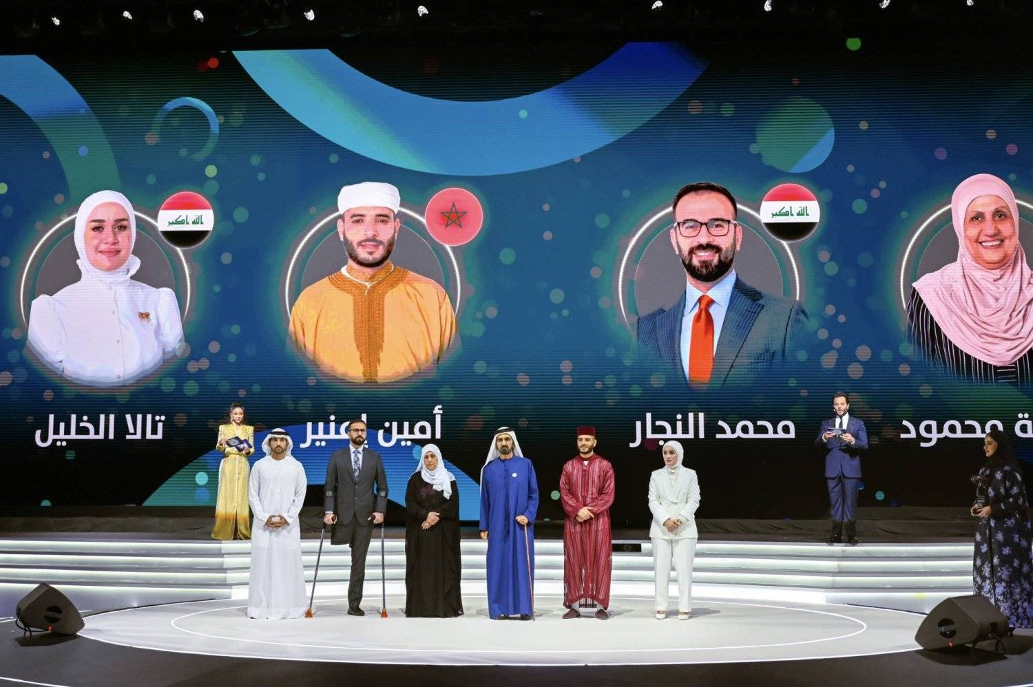 Sheikh Mohammed bin Rashid Al Maktoum crowned the four Arab Hope Makers finalists, awarding them a financial reward of AED 1 million ($272,000) each. Asharq Al-Awsat