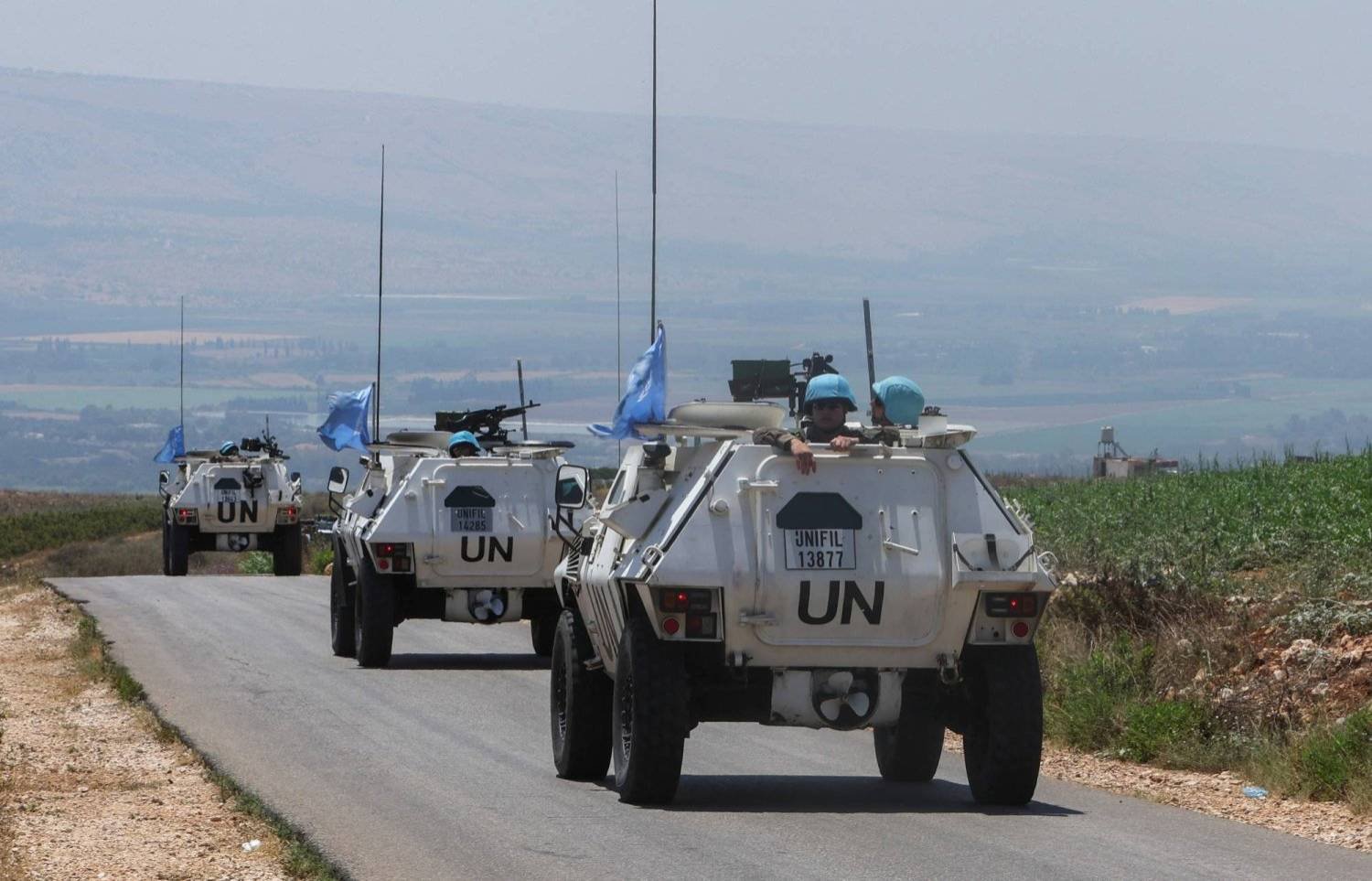 A patrol for the UNIFIL forces near the border with Israel (Reuters)