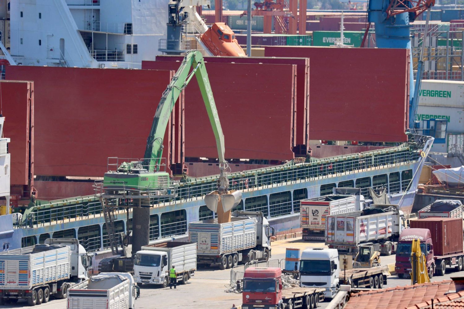Russian-flagged bulk carrier SV Nikolay is unloaded at Izmir port in Türkiye June 25, 2022. REUTERS/Yoruk Isik/File Photo Purchase Licensing Rights
