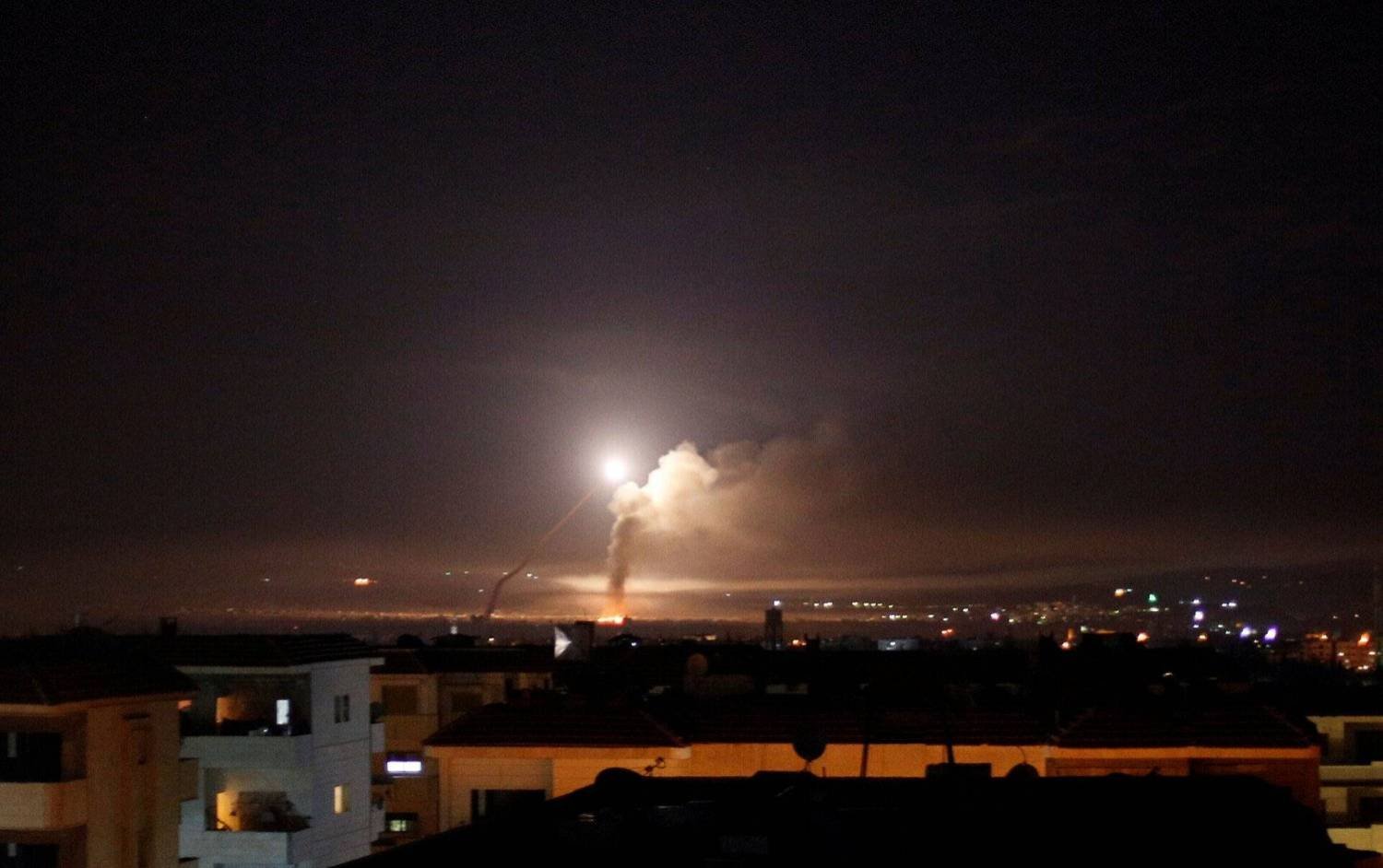 Smoke rises from a past Israeli strike on the Damascus suburbs. (Reuters file photo)