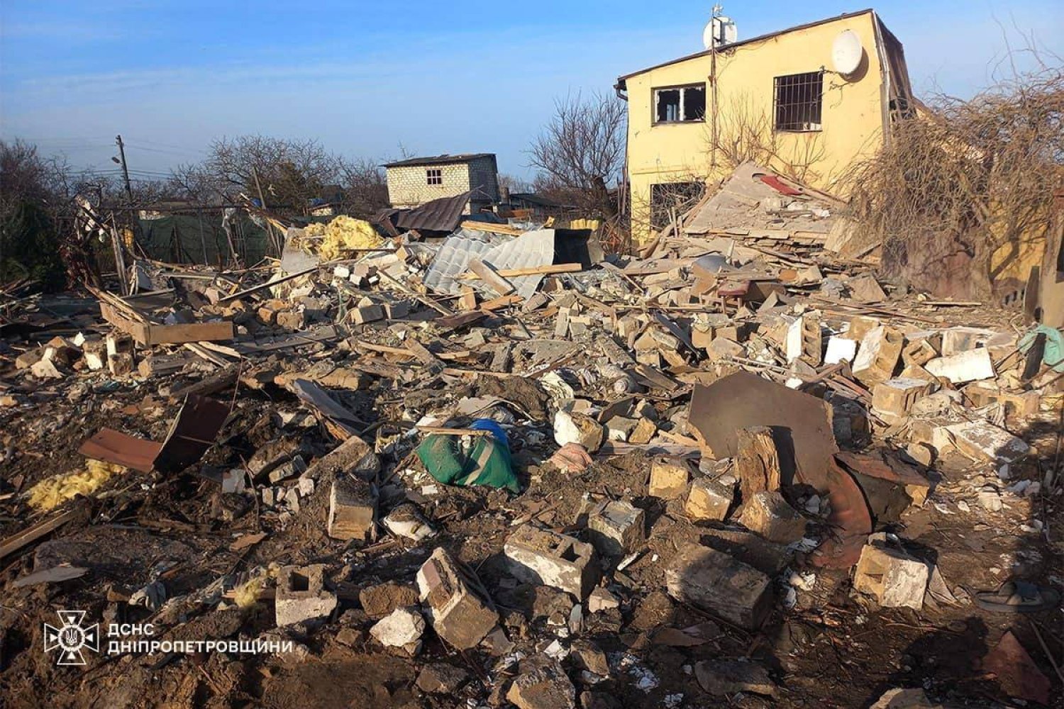 A view shows residential buildings damaged during a Russian missile and drone strike, amid Russia's attack on Ukraine, in the city of Kamianske, Dnipropetrovsk region, Ukraine March 29, 2024. Press service of the State Emergency Service of Ukraine in Dnipropetrovsk region/Handout via REUTERS 