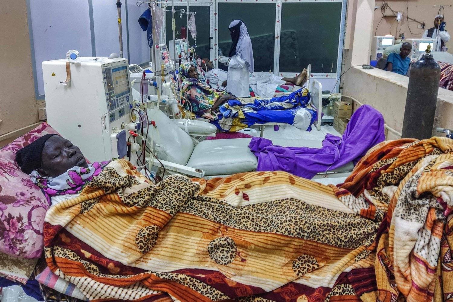 Patients receiving treatment at Gedaref Hospital in eastern Sudan (AFP)