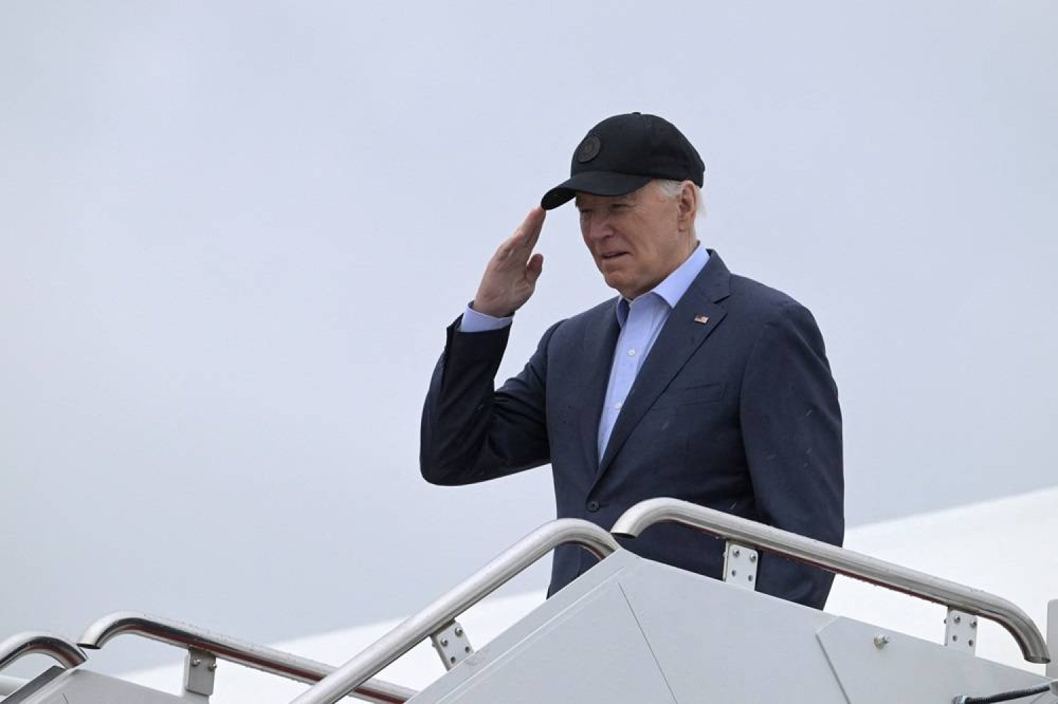 US President Joe Biden boards Air Force One at Joint Base Andrews in Maryland, US, April 19, 2024. (Reuters)