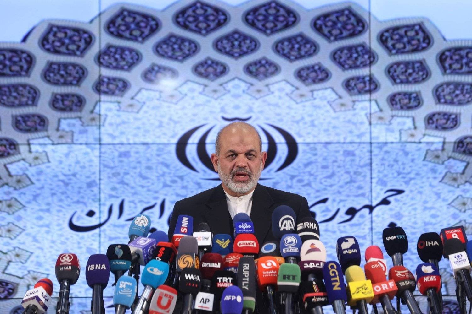 Iranian Interior Minister Ahmad Vahidi during a press conference. Reuters