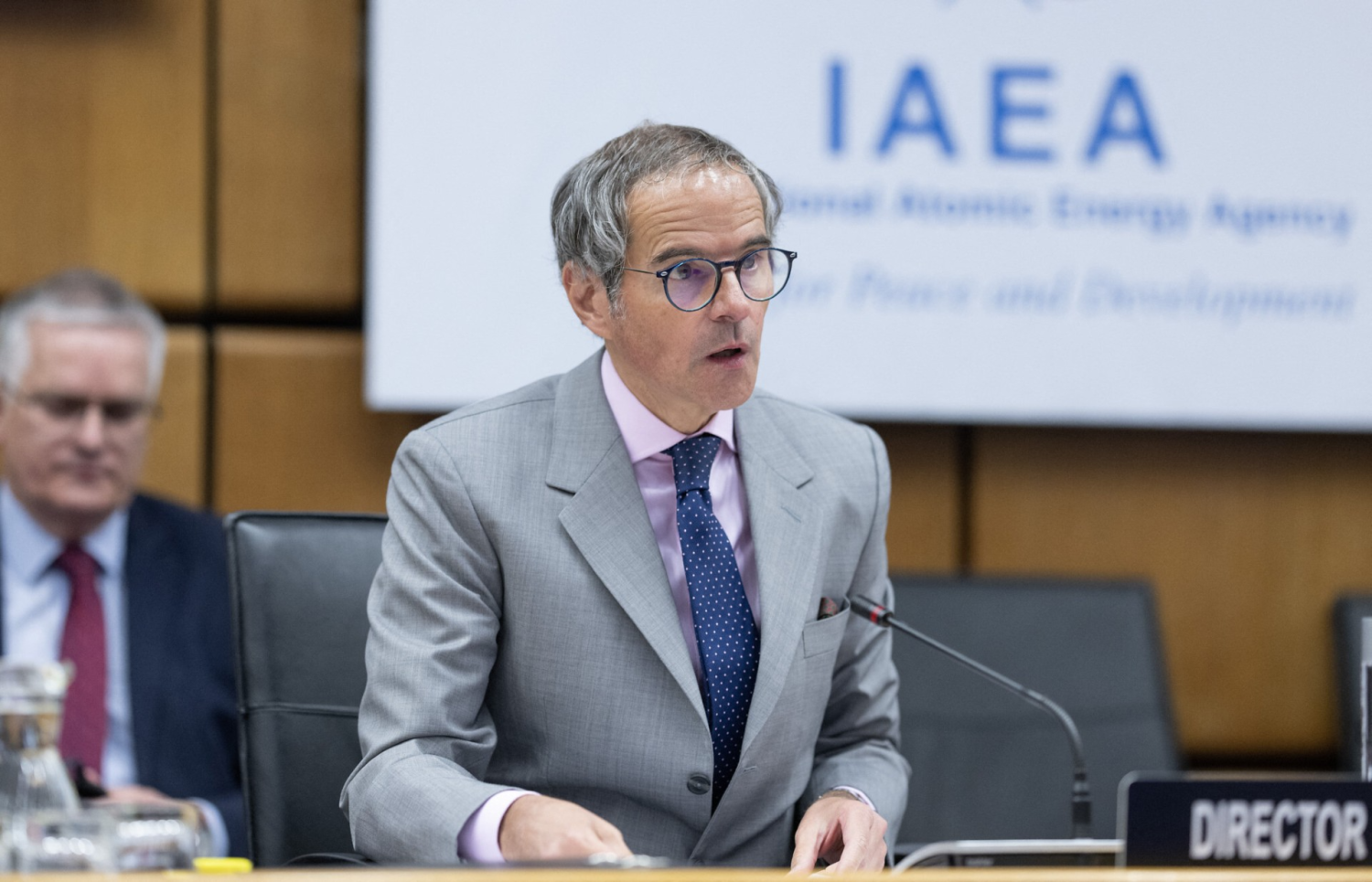 Rafael Grossi, Director General of the International Atomic Energy Agency (IAEA) attends an IAEA Board of Governors meeting at the agency's headquarters in Vienna, Austria on April 11, 2024. (AFP)

 