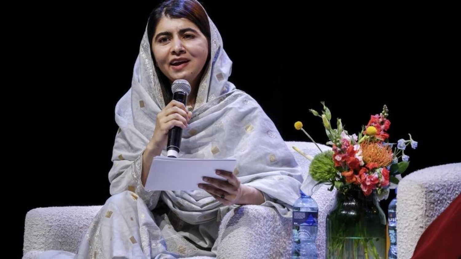 Nobel Peace Prize laureate Malala Yousafzai participates in a panel discussion in Johannesburg in December 2023. PHILL MAGAKOE / AFP/File
