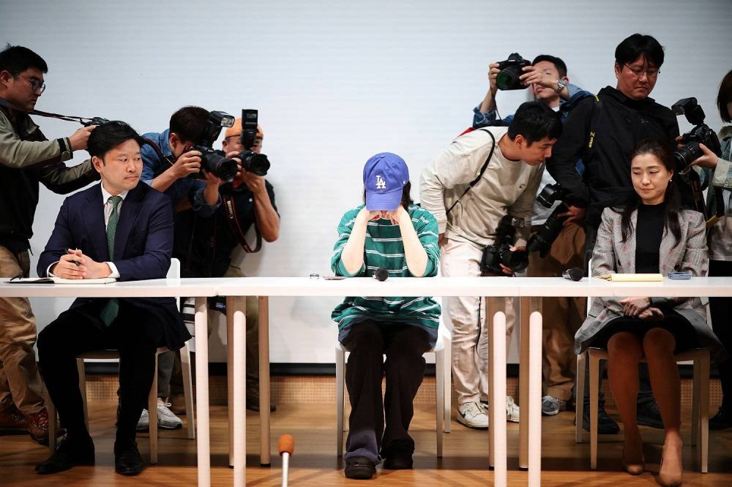 Min Hee-jin, CEO of HYBE's sub-label ADOR, attends a press conference in Seoul, South Korea, April 25, 2024. (Reuters)