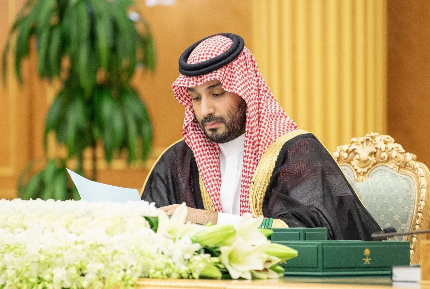 Prince Mohammed bin Salman, Crown Prince and Prime Minister, chairs the cabinet meeting in Riyadh. (SPA)