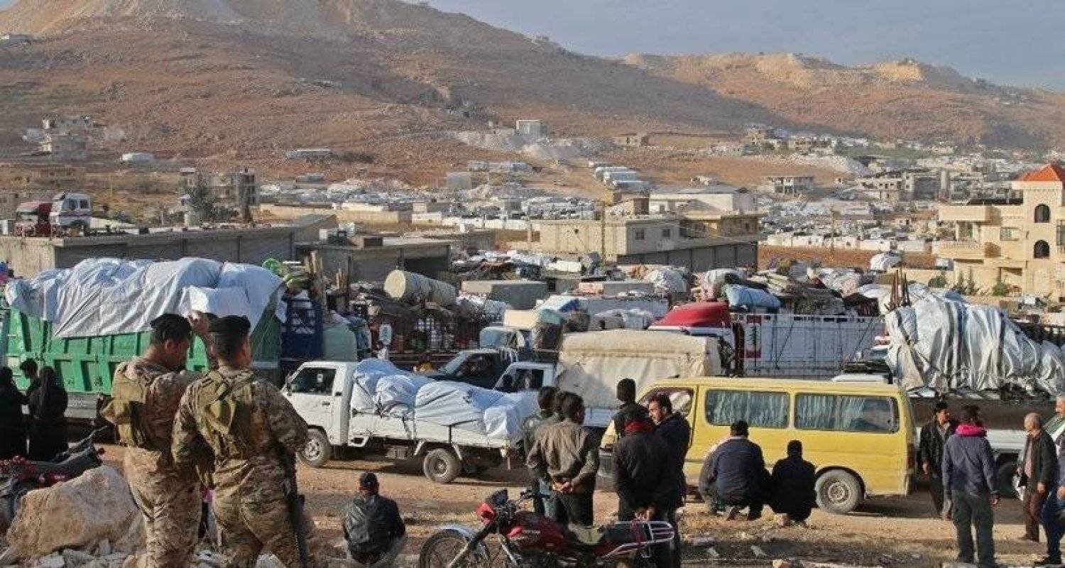 Syrian refugees prepare to leave Lebanon toward Syrian territory through the Wadi Hamid crossing in Arsal on Oct. 26, 2022. (Getty Images/AFP)
