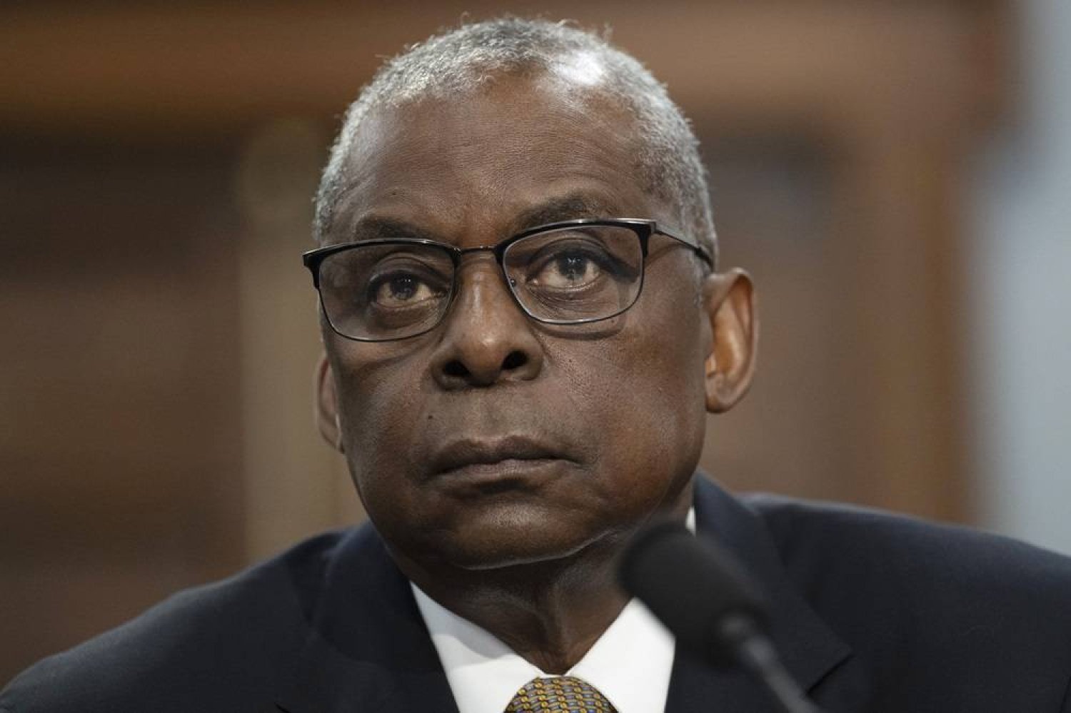 US Defense Secretary Lloyd Austin listens during a House Committee on Appropriations, Subcommittee on Defense budget hearing Fiscal Year 2025 on Capitol Hill, April 17, 2024, in Washington. (AP)