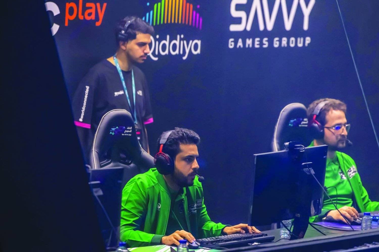 Participants are seen at an e-sports event that was recently held in Saudi Arabia. (Asharq Al-Awsat) 