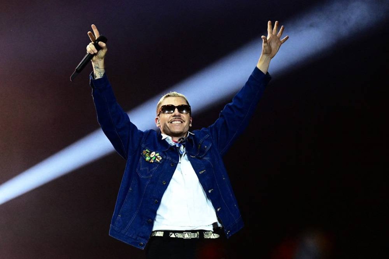 US rapper Benjamin Hammond Haggerty, aka Macklemore, performs during the Colors of Ostrava music festival in Ostrava, Czech Republic, on July 20, 2023. (AFP)