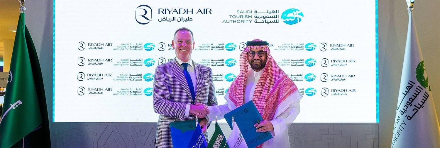 Riyadh Air concluded a memorandum of understanding with the Saudi Tourism Authority (STA) to boost joint cooperation. (Asharq Al-Awsat)  